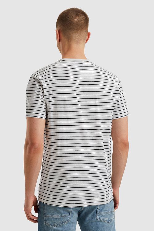 PME Legend Rutig T-shirt Vit Model / Achterkant