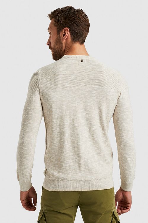 PME Legend Stickgarn Pullover Ecru Model / Achterkant
