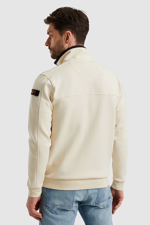 PME Legend Strickjacke Spacer Ecru Model / Achterkant