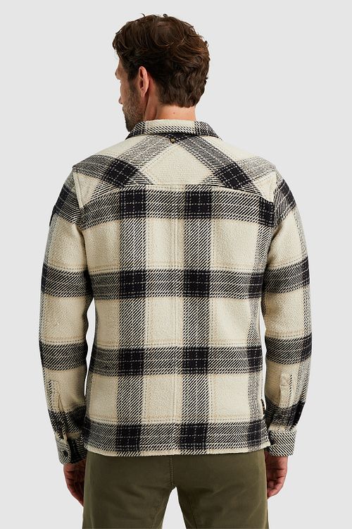 PME Legend Surchemise A Carreaux Heavy Yarn Ecru Model / Achterkant