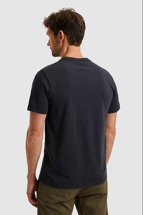 PME Legend Trikå T-Shirt Logo Marinblå Model / Achterkant