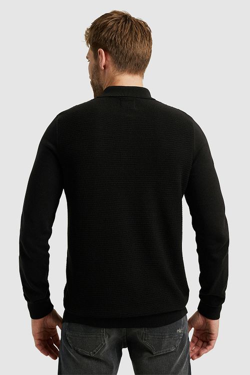 PME Legend Langærmet Poloshirt Sort Model / Achterkant