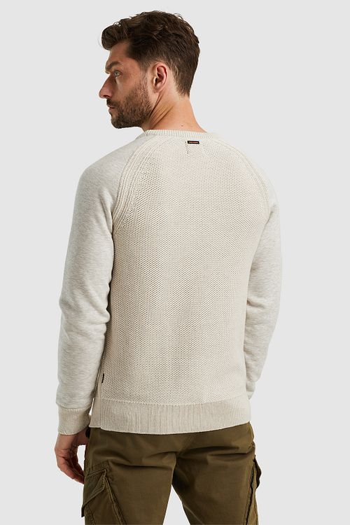 PME Legend Trui Knit Sweat Ecru Model / Achterkant