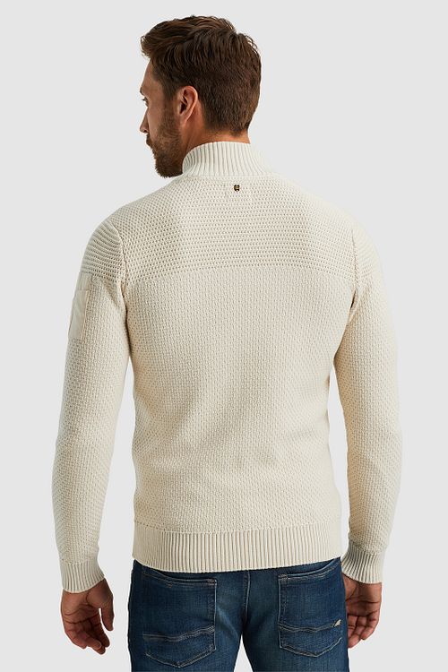 PME Legend Veste en Maille Structurée Écru Model / Achterkant