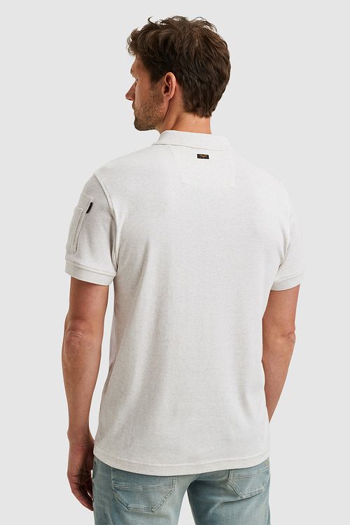 Polo Half-Zip Interlock de PME Legend en color ecru Model / Achterkant