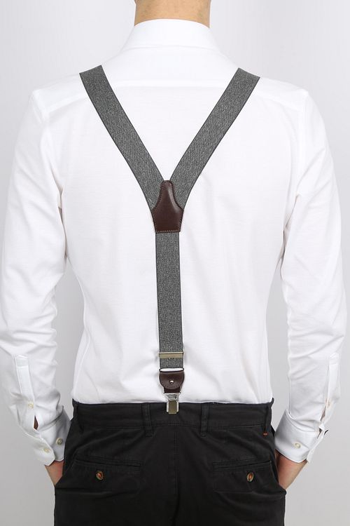 Profuomo Bretelles Anthracite Melange Model / Achterkant