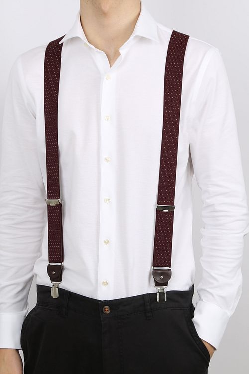 Profuomo Luxe Brynje Bordeaux-Hvit Model / Voorkant