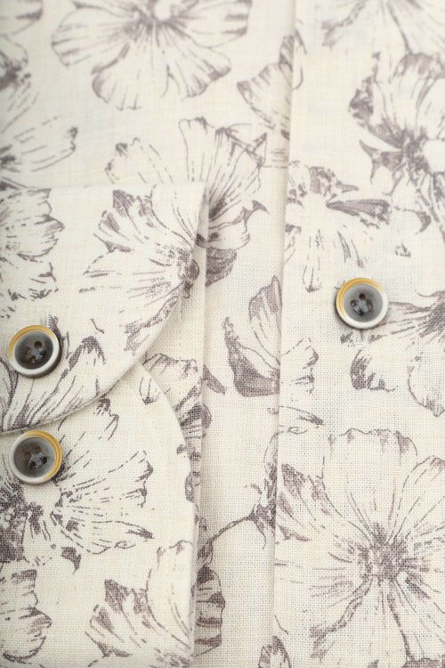 Profuomo Overhemd Bloemenprint Beige Product / Detail