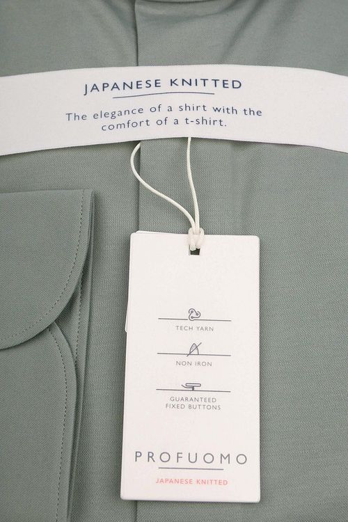 Profuomo Japanese Knitted Overhemd Groen Verpakking