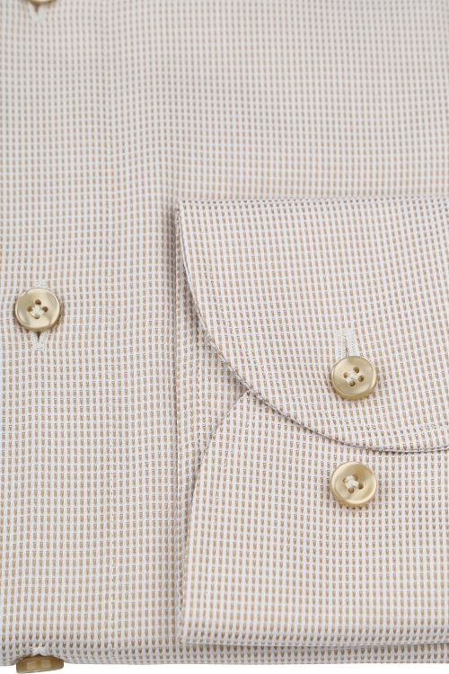 Profuomo Dobby Skjorta Tryck Beige Product / Detail