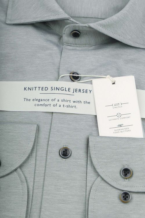 Profuomo Skjorte Single Jersey Grøn Meleret Product / Detail