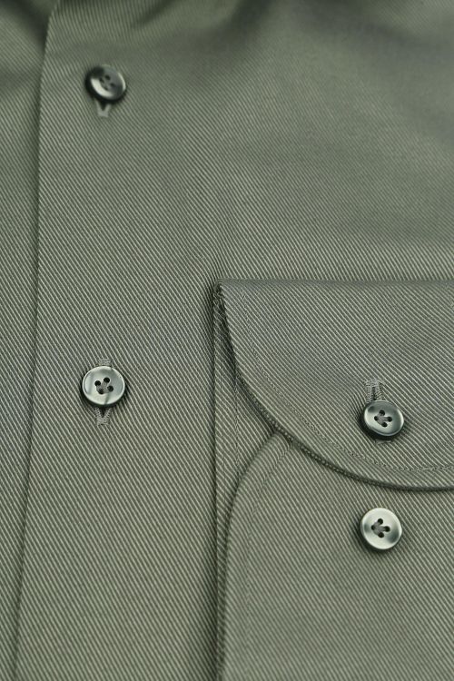 Profuomo Twill Skjorte i Olivengrøn Product / Detail