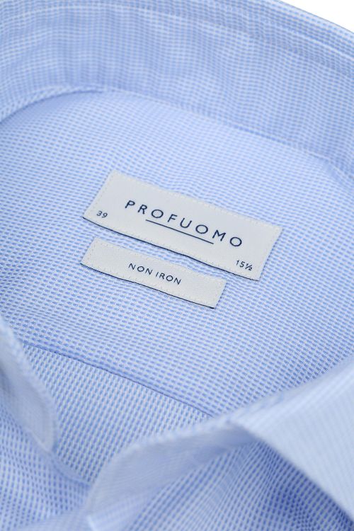 Profuomo Dobby Skjorte med Print i Lyseblå Product / Detail