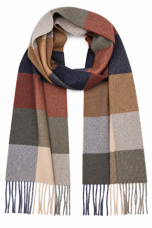 Profuomo Szalik Wełna jagnięca Krata Multicolour