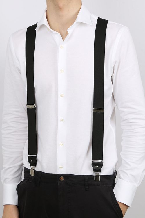 Profuomo Suspenders Black Model / Voorkant