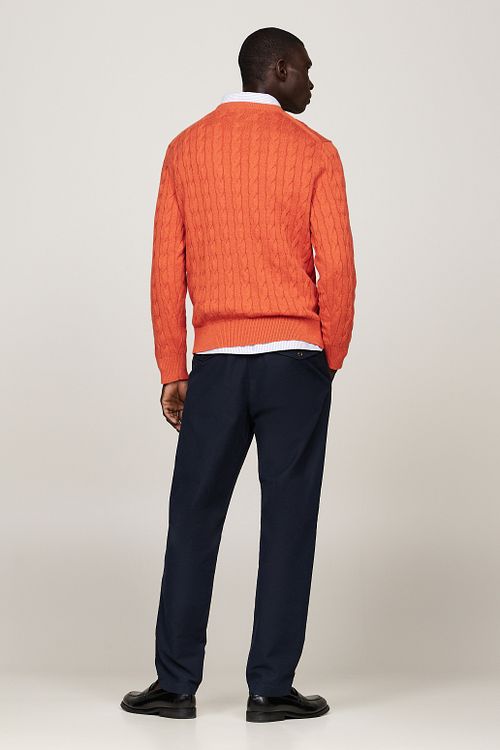 Pullover a trecce Tommy Hilfiger arancione Model / Achterkant