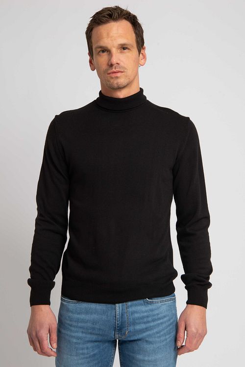 Suitable Ecotec Rollkragenpullover Schwarz Model / Voorkant