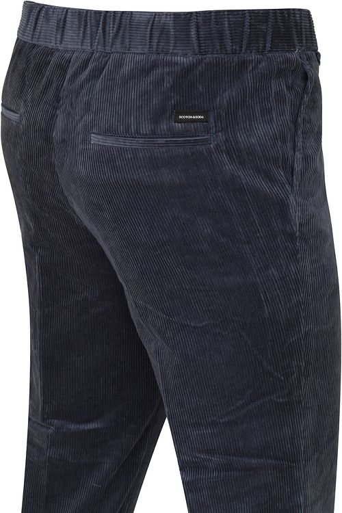 Scotch and Soda Pantalon Warren Velours Côtelé Bleu Foncé Product / Detail