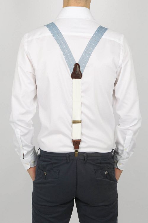 Sir Redman Hosenträger Bridal Blossom Blau Model / Achterkant