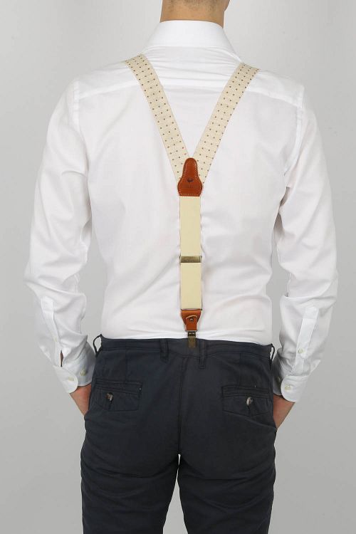 Sir Redman Suspenders Combo Pack Dapper Dot Beige Model / Achterkant