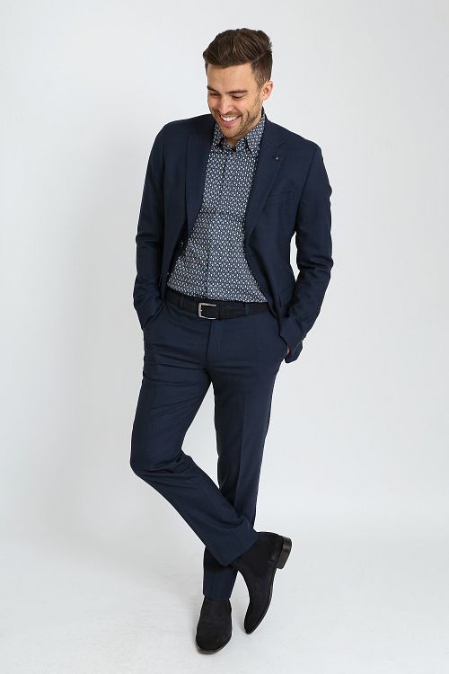 Smukt Skjorte med Navy Tryk Model / Voorkant