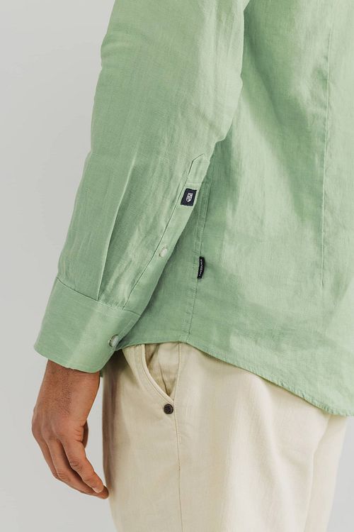 State of Art Chemise De Lin Vert Model / Detail