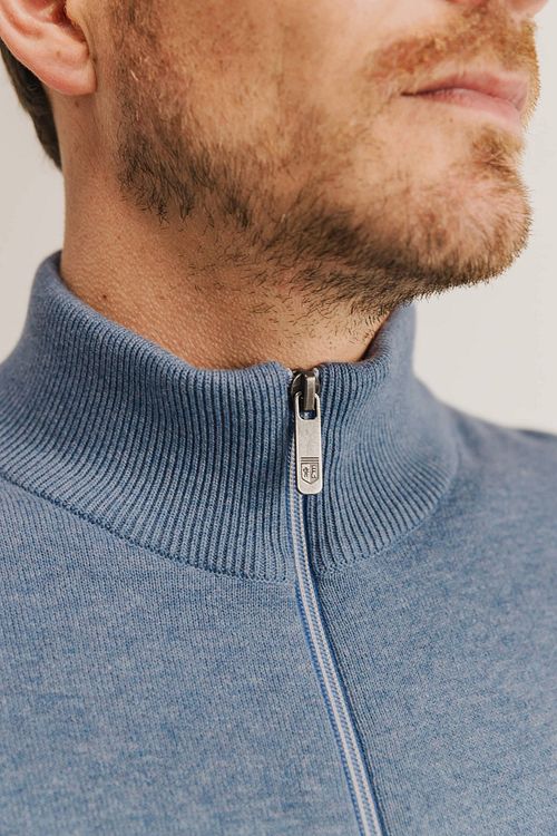 State Of Art Cardigan Coton Bleu Model / Detail