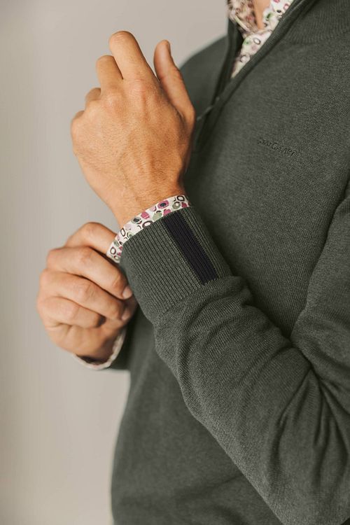 State Of Art Half Zip Trøje Woods Mørkegrøn Model / Detail