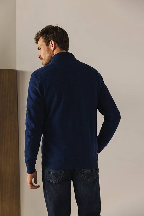 State Of Art Half Zip Trui Estate Donkerblauw Model / Achterkant