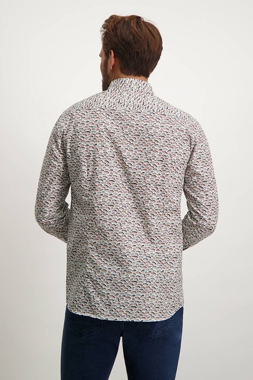 State Of Art Overhemd Print Rood Model / Achterkant