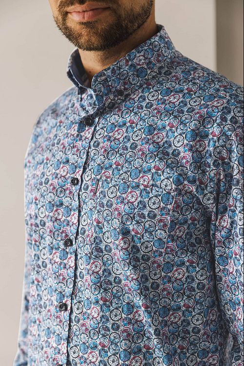 State Of Art Overhemd Dandelion Blauw Model / Detail