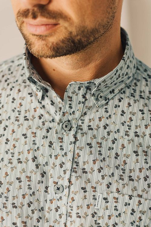 State Of Art Overhemd Poplin Print Lichtblauw Model / Detail