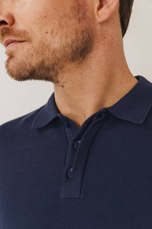 State of Art Polo Knitted Navy Model / Detail