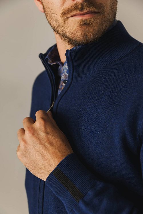 State Of Art Half Zip Pullover Estate Dunkelblau Model / Detail