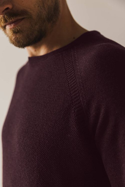 State Of Art Pullover Structure Contrast Bordeaux Model / Detail