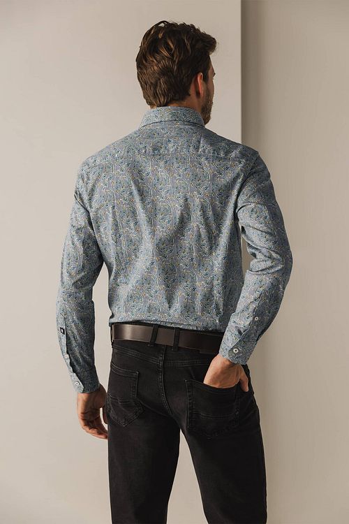 State Of Art Skjorte Poplin Print Grøn Model / Achterkant