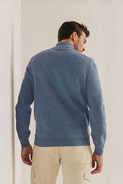 State Of Art Strickjacke Baumwolle Blau Model / Achterkant