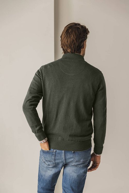 State Of Art sweter half zip Woods ciemnozielony Model / Achterkant
