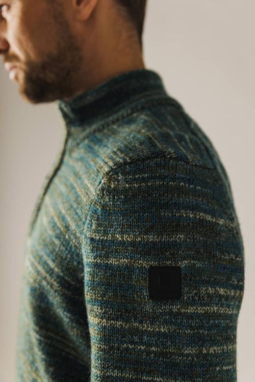 State Of Art sweter melanżowy z zamkiem do połowy w kolorze zielonym Model / Detail