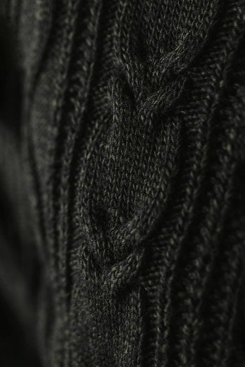 State Of Art Vest Heavy Cable Wool Mix Dark Green Model / Detail