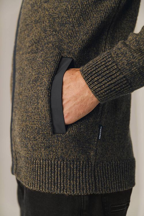 State Of Art Vest Lynlås Struktur Brun Model / Detail