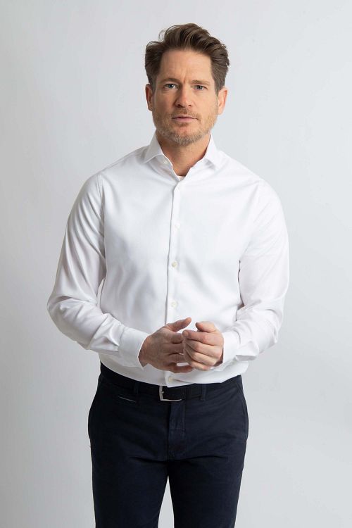 Camisa twill blanca Steppin' Out Model / Voorkant