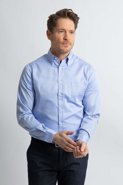 Steppin' Out Chemise Dobby Bleu Clair Model / Voorkant