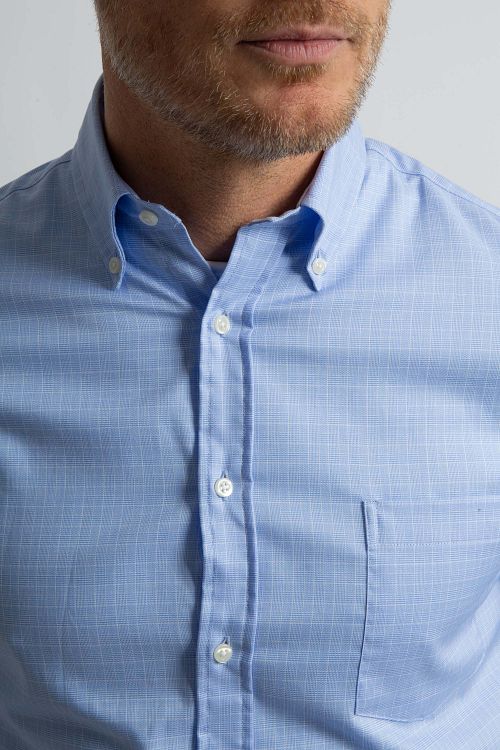 Steppin' Out Hemd Karos Blau Model / Detail