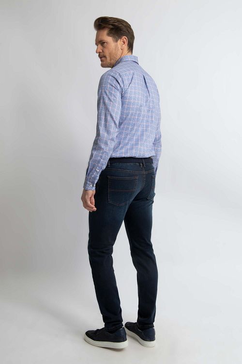 Steppin' Out Hemd Karos Blau Rot Model / Achterkant