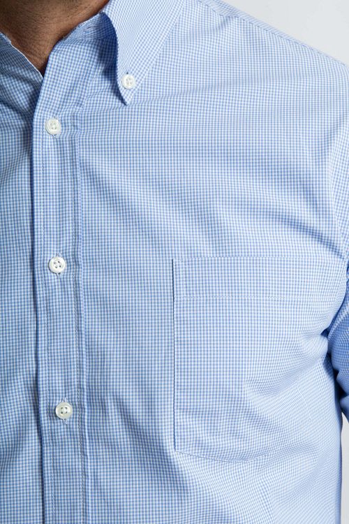 Steppin' Out Hemd Mini Karos Hellblau Model / Detail