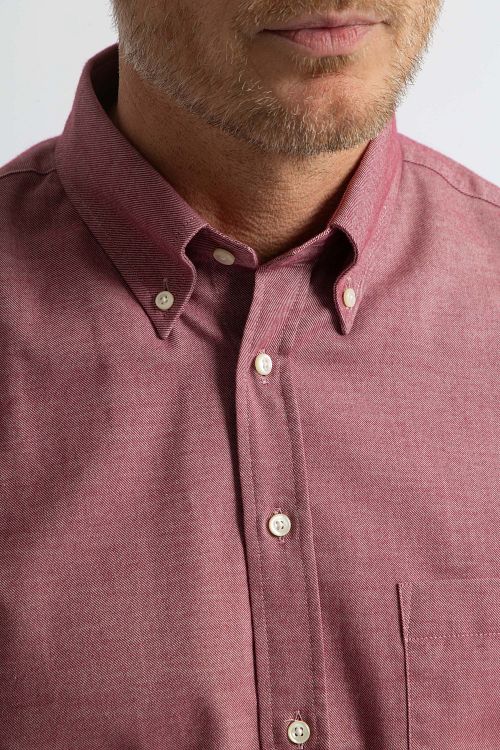 Steppin' Out Hemd Twill Rood Model / Detail