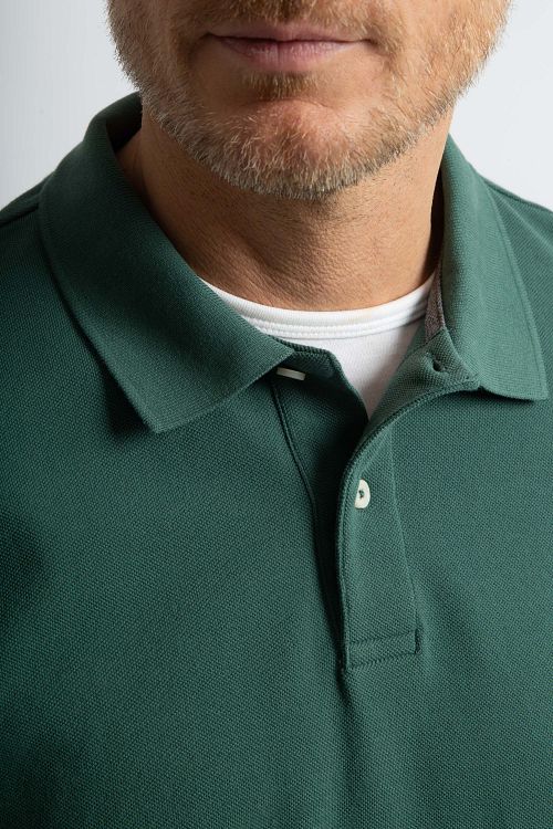 Steppin' Out Langermet Polo Piquè Klassisk Mørkegrønn Model / Detail