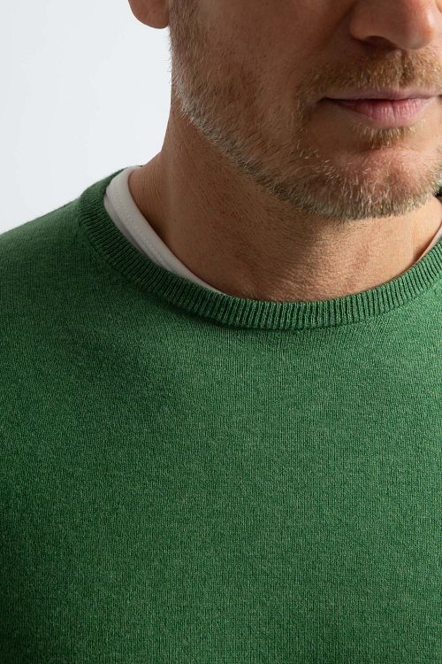 Steppin' Out Pull Cotton Cashmere Vert Mid Model / Detail