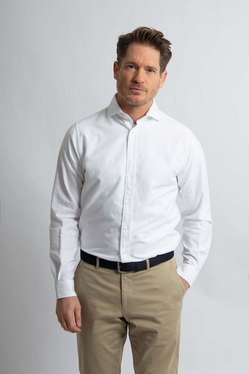 Steppin' Out Skjorta Oxford Vit Model / Voorkant
